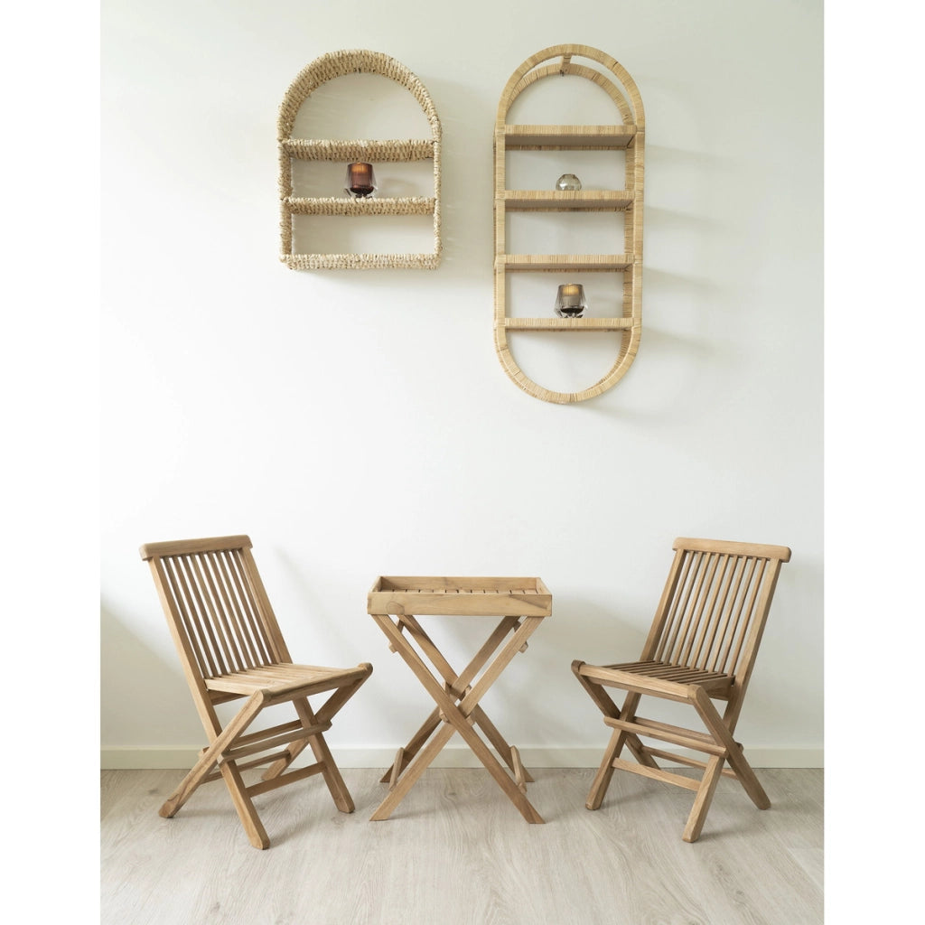Set 2 sedie da pranzo per bambini Toledo in teak naturale
