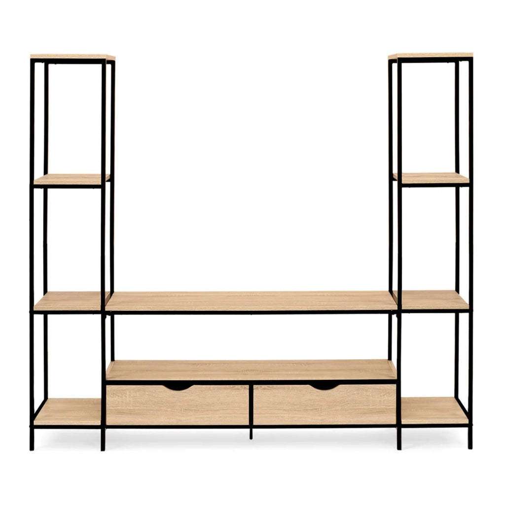 IDMarket - DETROIT Mobile TV da 164 cm con ripiani dal design industriale