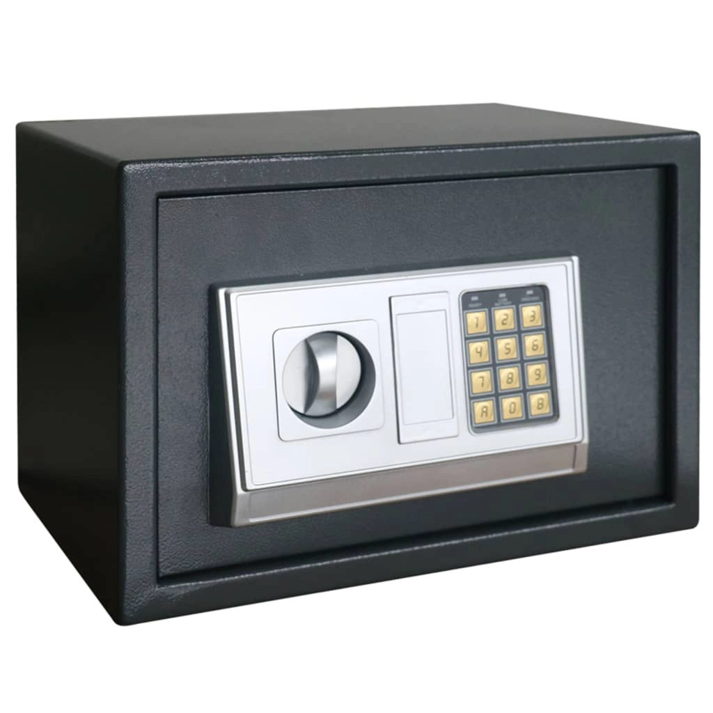 Cassaforte Elettronica con Ripiano Grigio Scuro 35x25x25 cm Acciaio