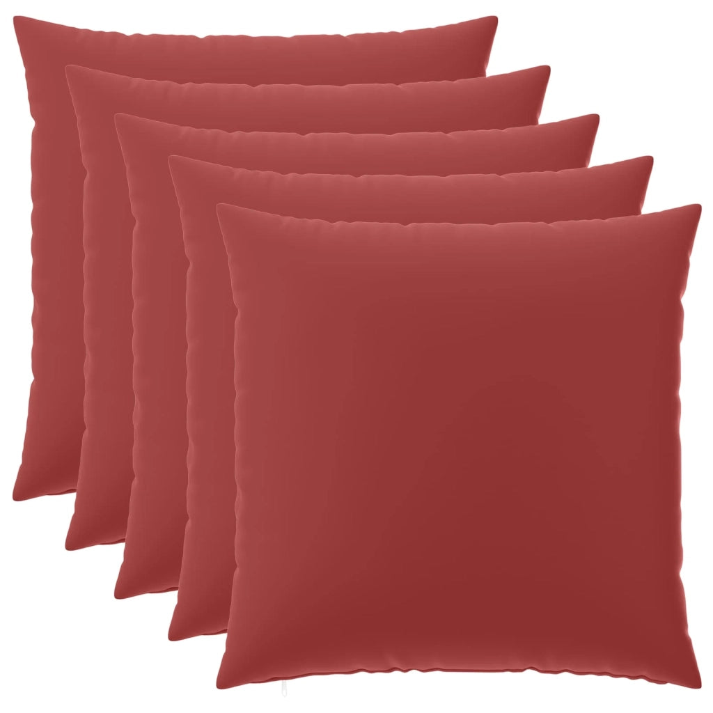 Federa 6 pcs HEERLEN Rosso Vino 60 x 60 cm Poliestere 912712