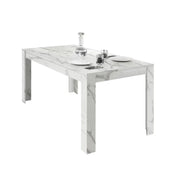 Tavolo estensibile, collezione COLOMARMO, colore bianco effetto marmo, ideale per una sala da pranzo moderna e alla moda.