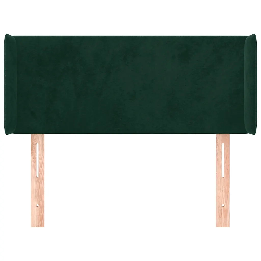 Testiera | Testata ad Orecchio Verde Scuro 103x16x78/88 cm in Velluto