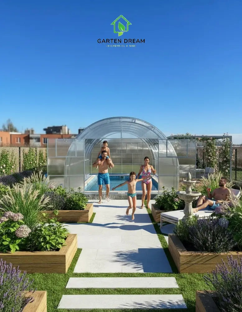 Copertura per Piscina Garten Dream OASIS 4x8 m con Policarbonato 10 mm