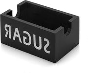 Caddy per bustine di zucchero per bar e fattoria - Cassetta per bustine di zucchero in legno - Distributore di bustine di zucchero con organizzatore - Utilizzo per ristoranti e uso domestico (nero)