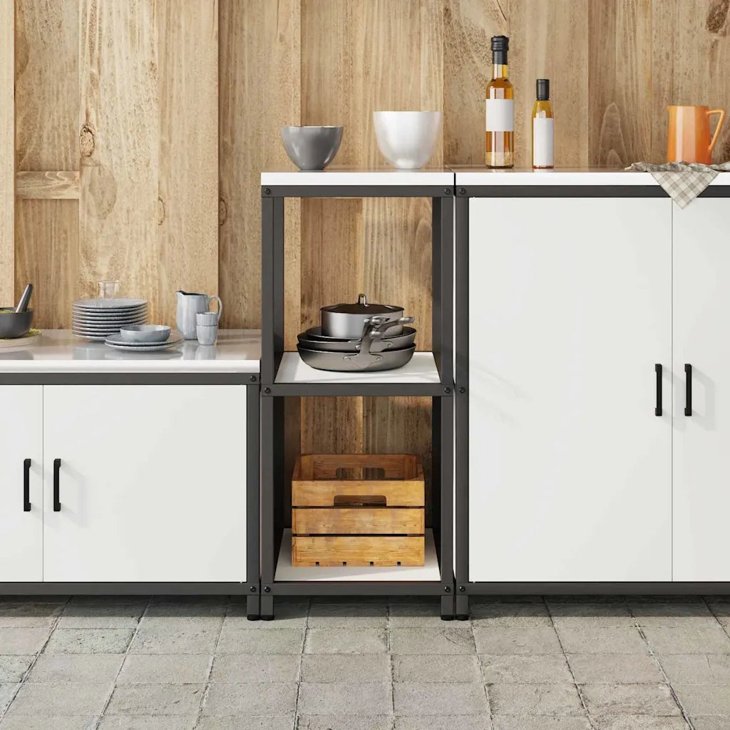 vidaXL Mensola per il deposito in cucina Bianco Acciaio