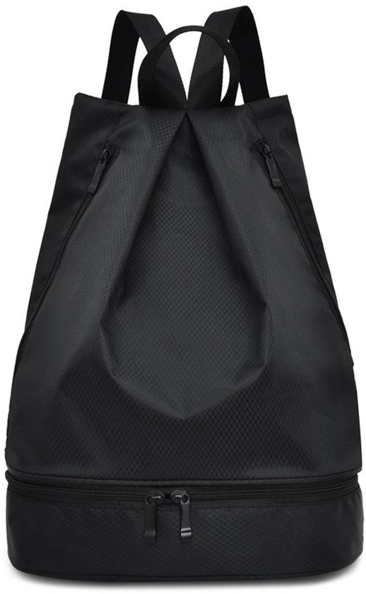 Borsa con chiusura a cerniera e cordino, zaino, borsa sportiva, borsa per la palestra, impermeabile, unisex, adatto per lo sport, attività all'aperto e viaggi.