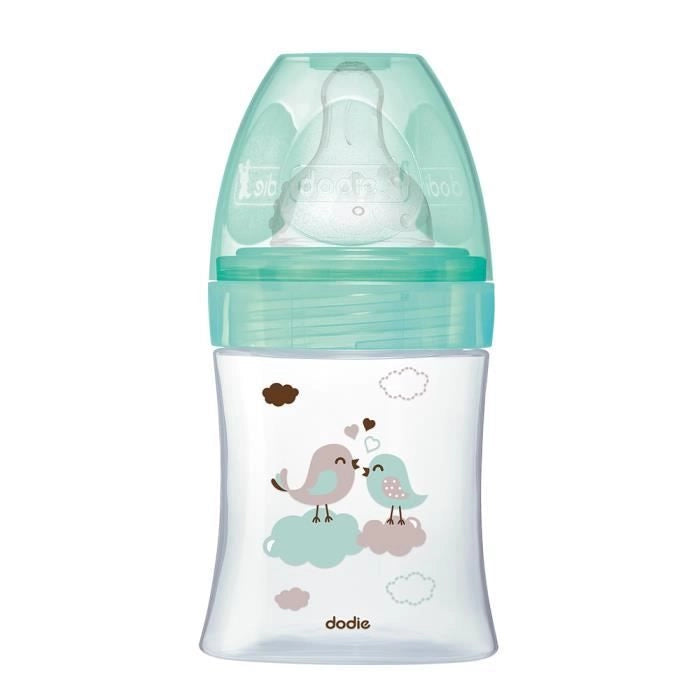 Dodie - Bottiglia Iniziazione + Vetro 150ml Bird Green