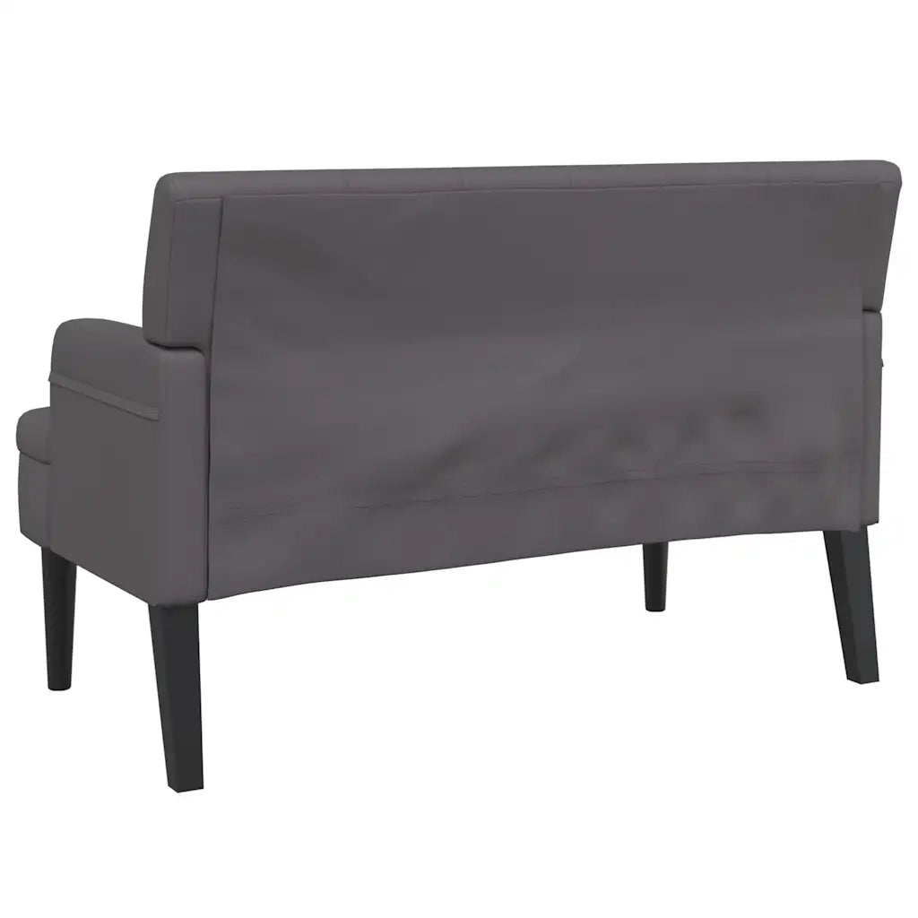 Panca con Schienale Grigia 112x65,5x75 cm in Similpelle CFW5090378