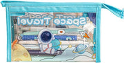 Etui trasparente in PVC acqua resistente di alta qualità - per cosmetici e penne - Blu-Lite Blu