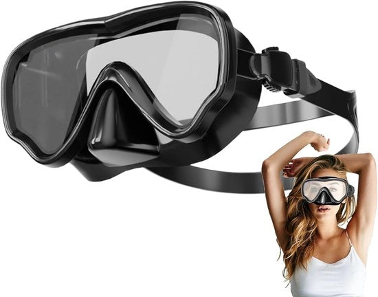 Goggle per immersione - Occhiali da nuoto - Sport acquatico - Protezione UV - 20x10cm - Nero