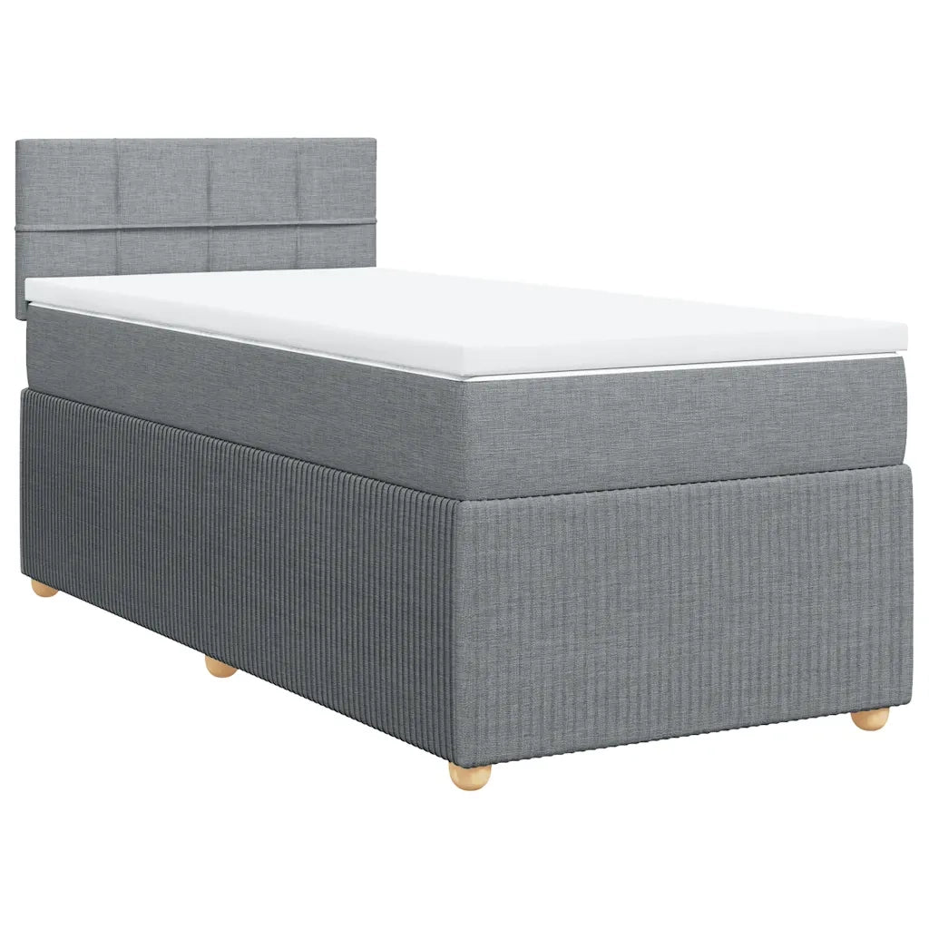 vidaXL Giroletto a Molle con Materasso Grigio Chiaro100x200 cm Tessuto