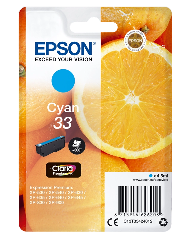 Epson Oranges C13T33424010 cartuccia d'inchiostro 1 pz Originale Ciano