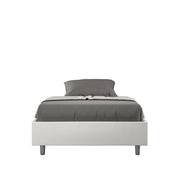 Letto 1 Piazza e Mezzo Sommier 120x200 cm con Rete e Contenitore Azelia Bianco