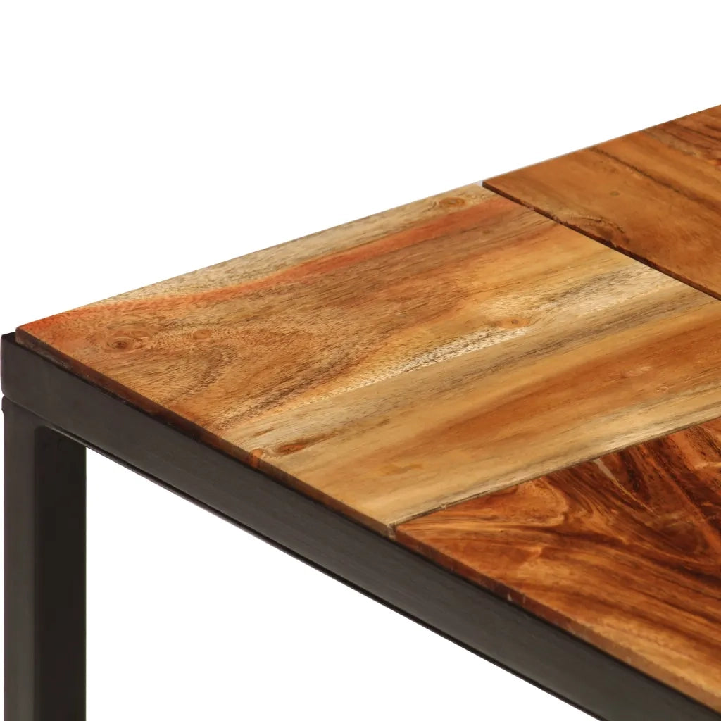 Tavolino da CaffÃ¨ 110x60x40 cm Legno Massello di Acacia Acciaio