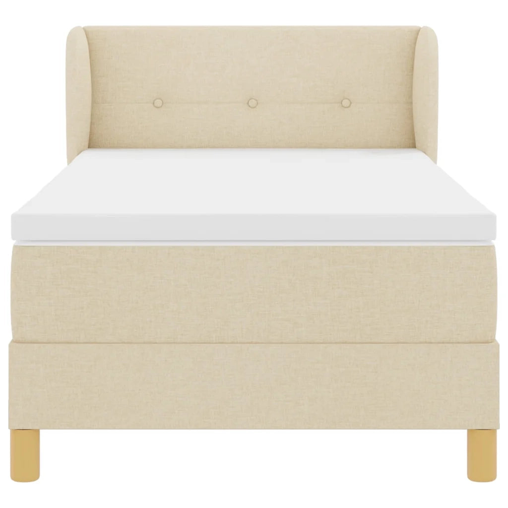 Letto a molle con materasso Crema 100 x 200 cm Tessuto 3340204