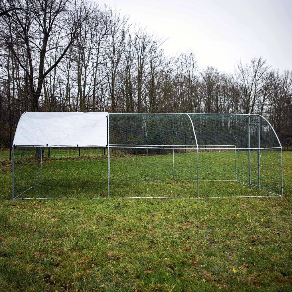 Fudajo Recinto animali XXL 6x2,95x2m con tettoia impermeabile, porta e spazio per movimento libero