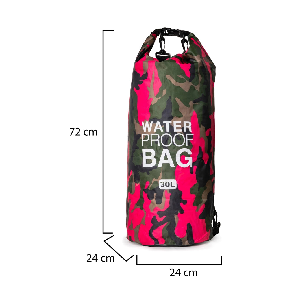 Semitame, Borsa Impermeabile Capacità 30 lt, Rosa Mimetica Fuxia