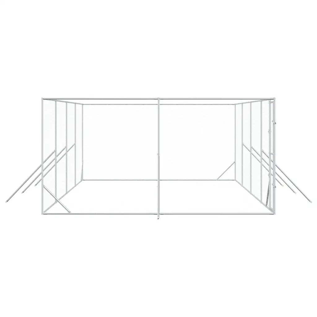 Cuccia per Cani da Esterno Argento 8x4x2 m in Acciaio Zincato 3190463
