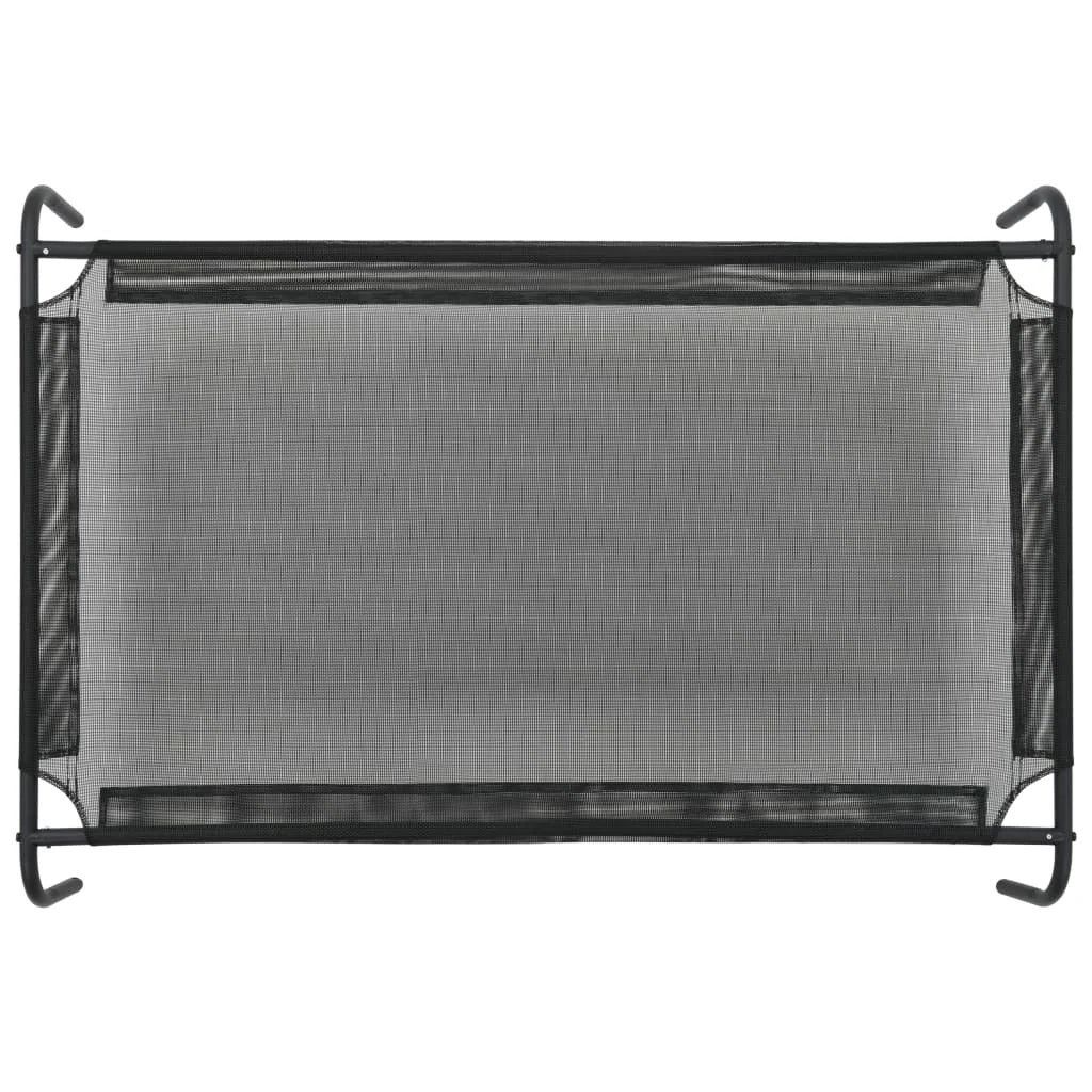 Cuccia rialzata per cani grande cesta per cani in textilene 110 x 65 x 20 cm nero 02_0001543