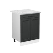 Vicco Mobiletto base per cucina Antracite casa di campagna 60 cm con cassetto, PL Marmo