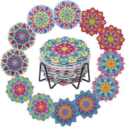 Set di supporti per pittura con diamanti con standard metallico - 12 pezzi (Mandala 03)