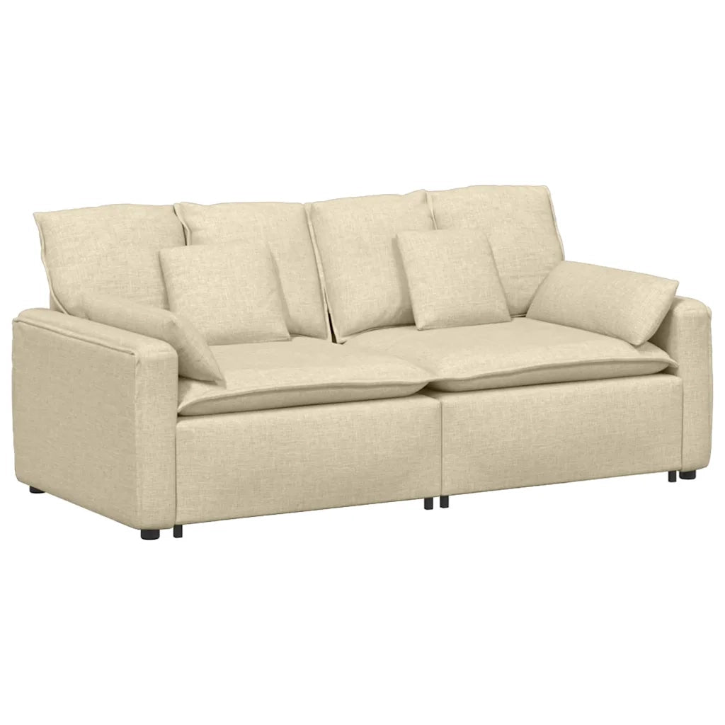Divano Modulare con Cuscini-Sofa Modulare-Divanetto Crema