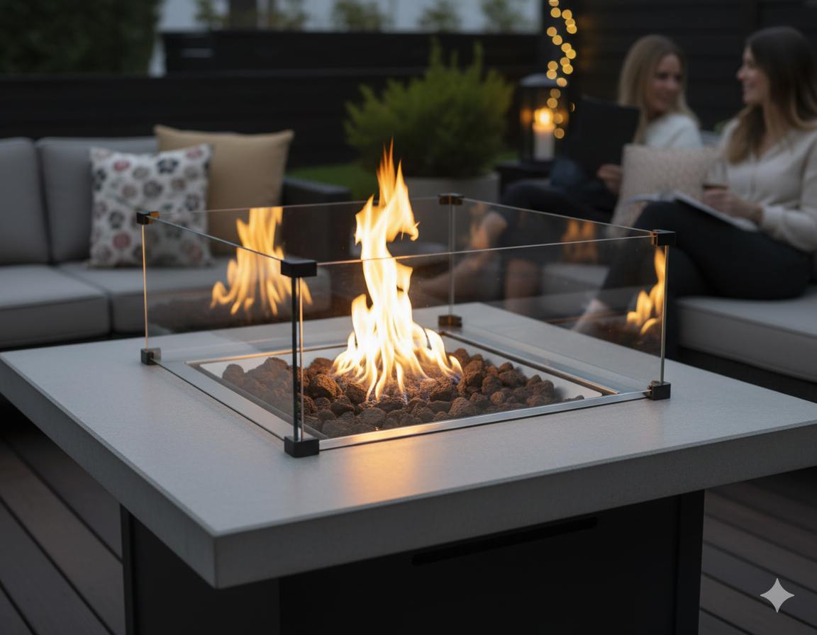 Bruciatore a Gas GPL da Incasso Effetto Camino 46x46x20 cm 9,7 kW in Acciaio Italkero Square