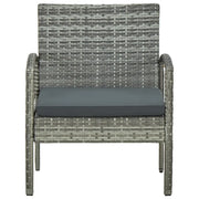 Sedia da Giardino | Sedie da Esterno con Cuscino in Polyrattan Grigio