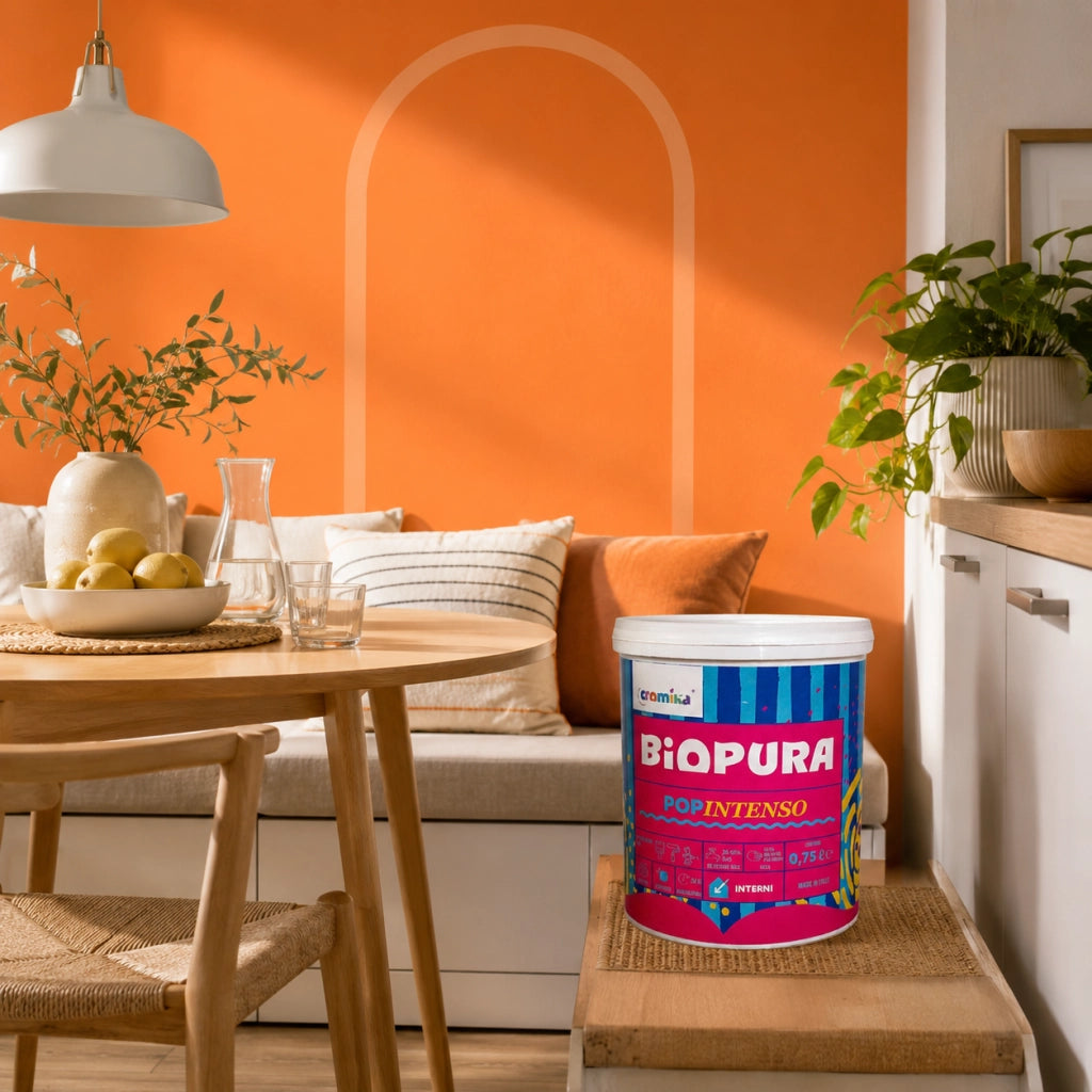 Popintenso palestra e decori interni pittura murale lavabile e coprente cromika *** formato 0,750 lt, colore- arancio...