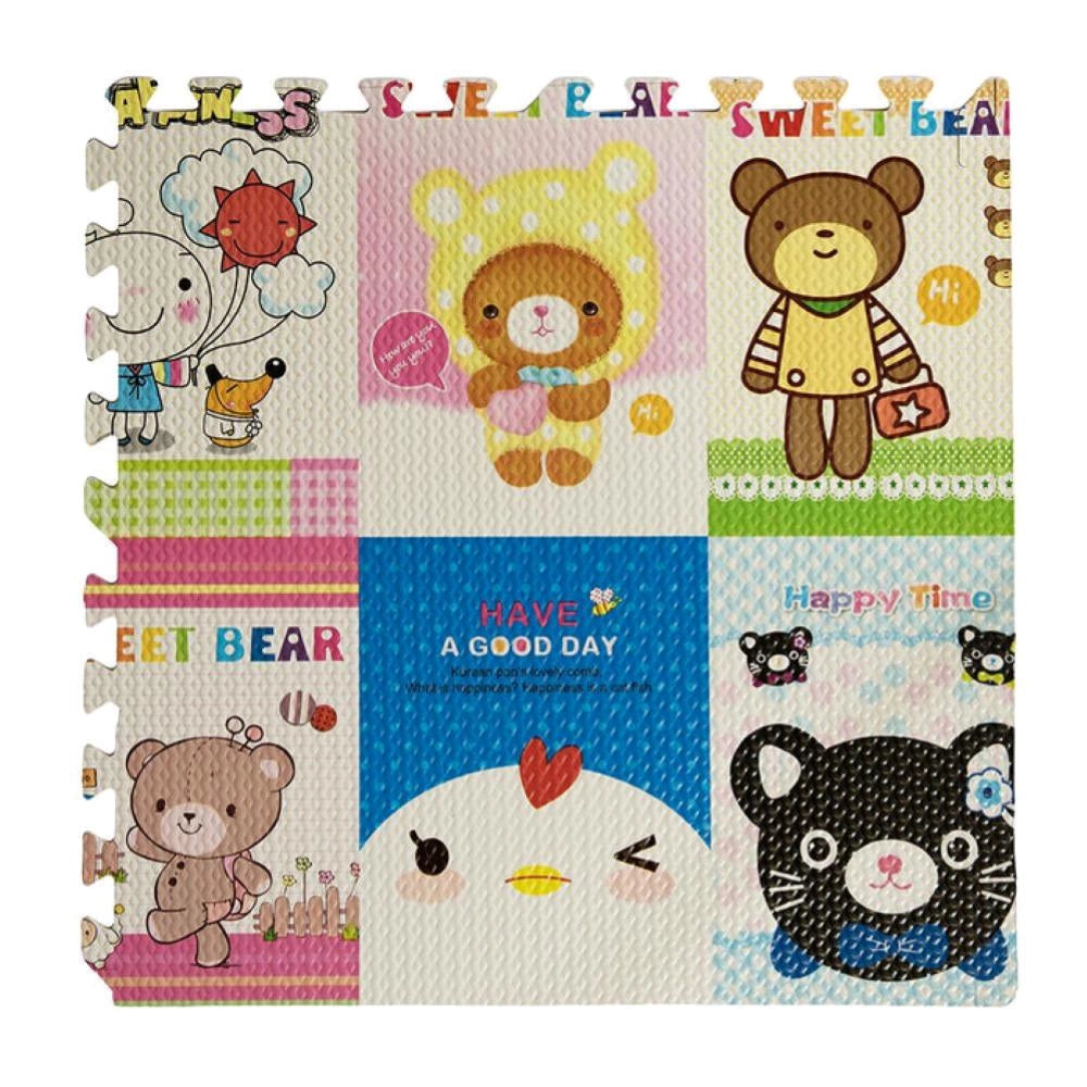 Tappeto Tappetino Mattonella Puzzle Morbido FUNNY 60x60x1 cm Per Bambini 4 pz