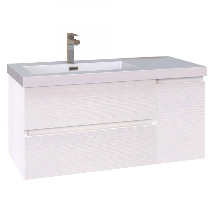 Mobile Bagno Sospeso 100 cm Lavabo e Specchio Bonussi Pegaso Bianco