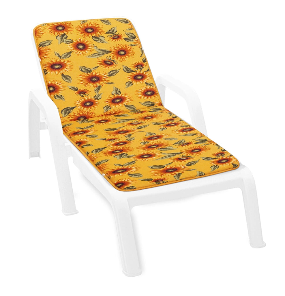 Cuscino Sdraio Morbido Girasoli Copri Seduta Lettino Prendisole Pieghevole Made In Italy Giallo