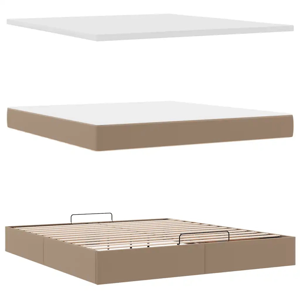 Struttura Letto Pouf con Materasso 160x200 cm Similpelle 3313015
