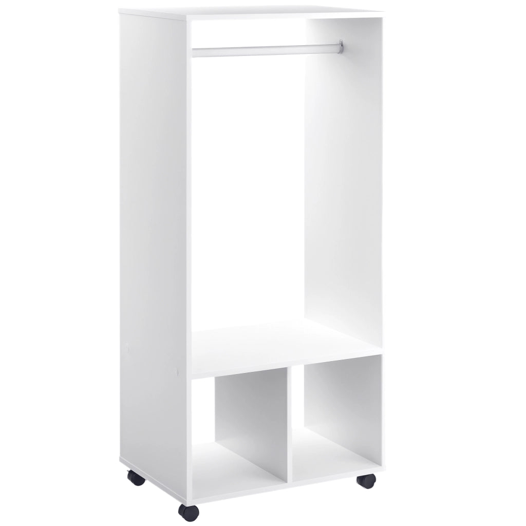 Armadio con Ruote e Ripiani ¨C Zephmum ¨C Bianco 60x40x128 cm