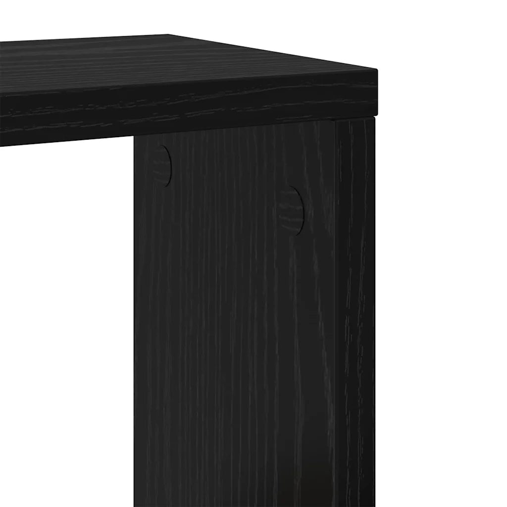 2 pz Scaffali da Parete | Mensola sospesa Rovere Nero Legno multistrato