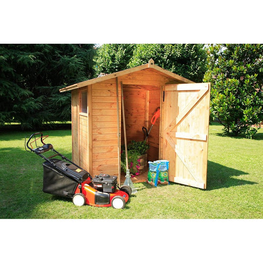 Casetta da Giardino in Legno di Pino da Esterno  con Pavimento, Ricovero Attrezzi, Doghe spessore 19mm - Articolo C164/1  - 100010