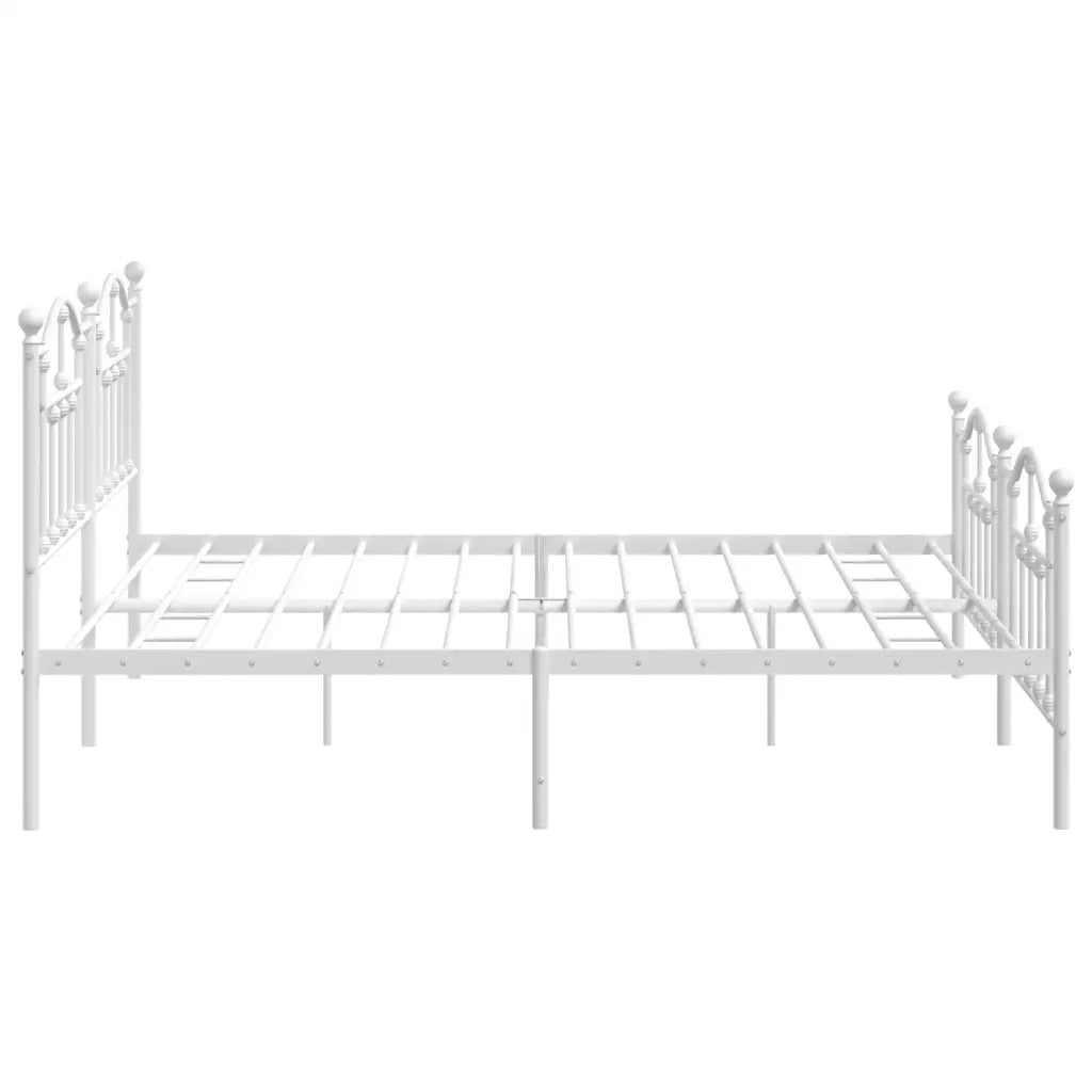 Giroletto con Testiera e Pediera-Struttura Letto Metallo Bianco 200x200 cm 988915