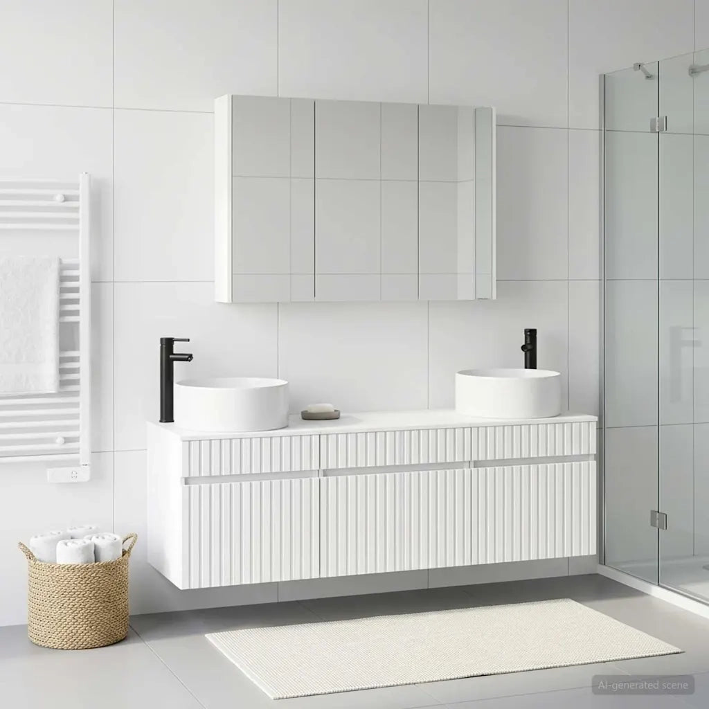 Set di Armadi da Bagno 4 pcs Bianco 103,5 x 15,5 x 70 cm 3406663