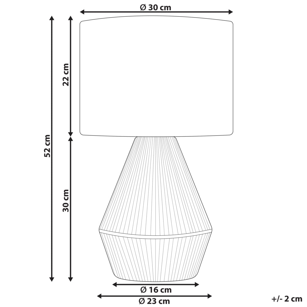 Lampada da tavolo carta intrecciata fatta a mano bianco e naturale 52 cm
