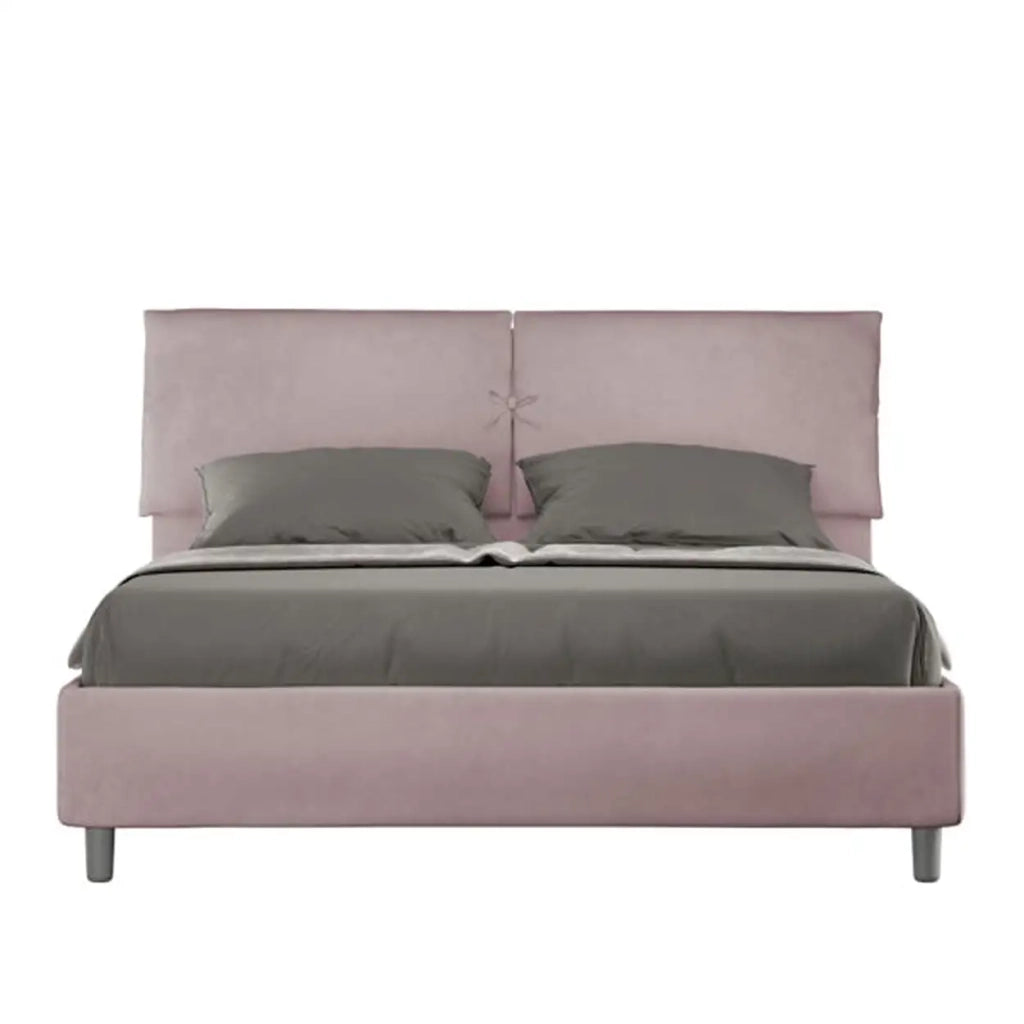 Letto matrimoniale senza rete imbottito 160x210 microfibra glicine Mados
