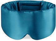 Slaapmasker 100% moerbeizijde con cintura regolabile per uomo e donna, grande copertura per la notte, per viaggi e riposo, colore blu pavone.