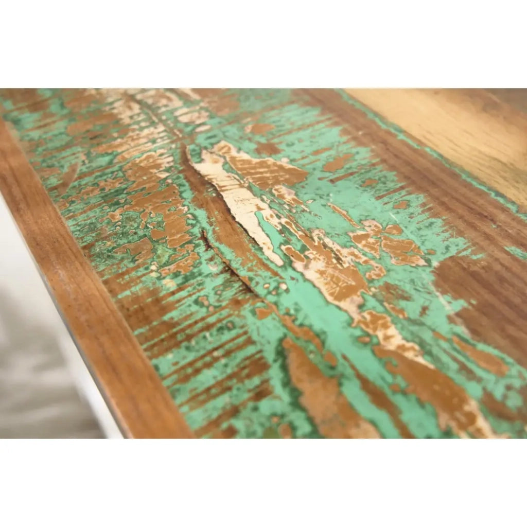Tavolino basso PATCHWOOD quadrato 70 cm legno multicolore e bianco con cassetti e baule