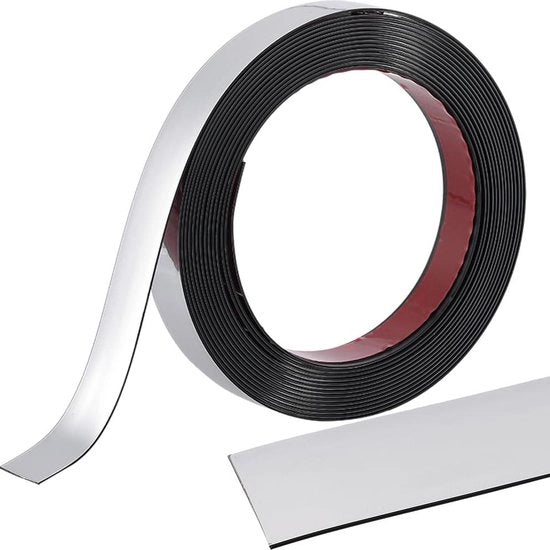 Specchio Adesivo Flexibile 20 mm - Striscia Decorativa Self Adesiva per Parete - 5 m - Contorno di Cassettone Tegola Angolo - Cornice della Cabina di Vestizione Muffa di Angolo