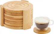 Onderzetters con holder - Onderzetters in bambù per vasi - Onderzetters rotondi in bambù - Tavolo sottopiatto per vasi in vetro - Bambù - Decorazione per la casa - Regalo