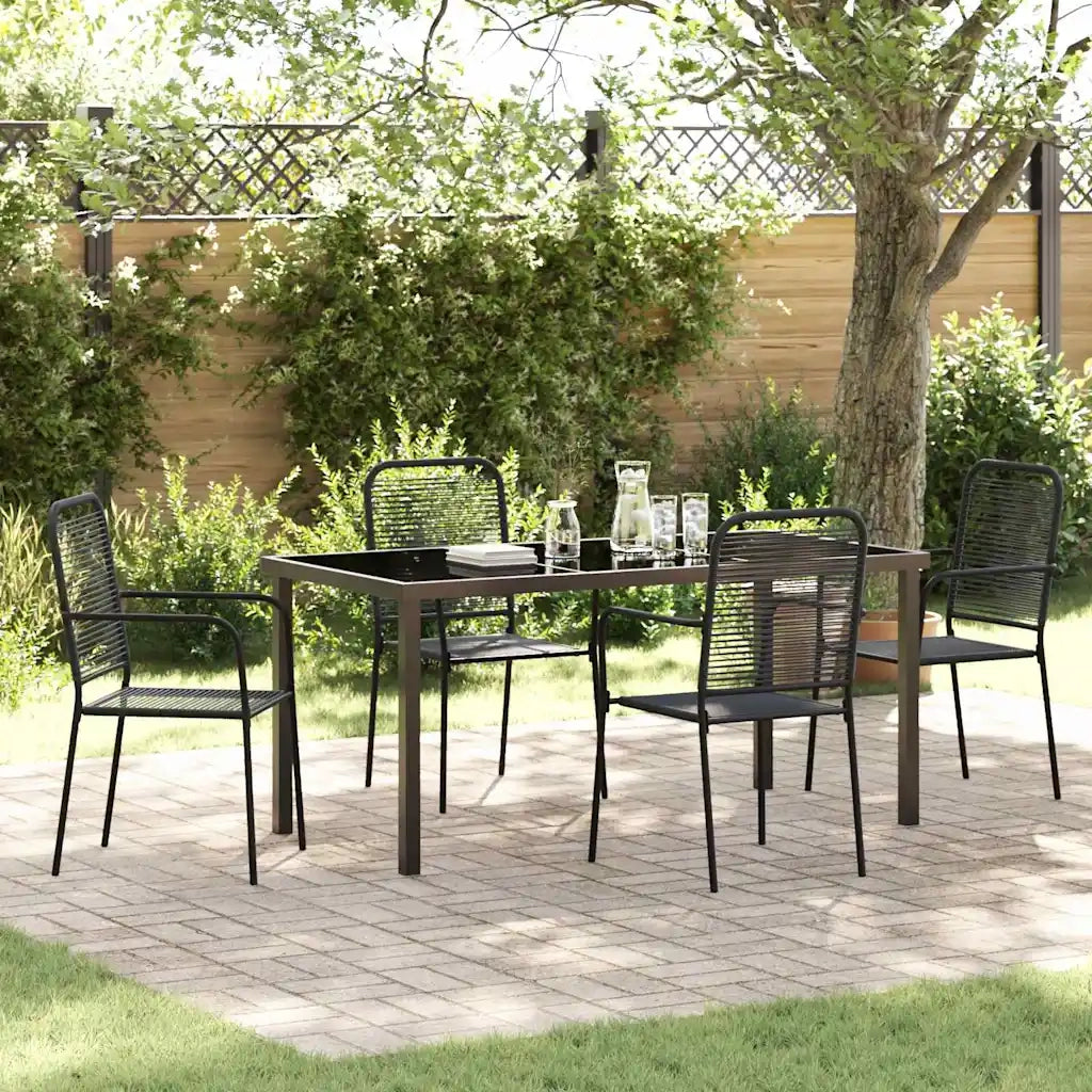 Set da Pranzo per Giardino 5 pcs Nero 3379159