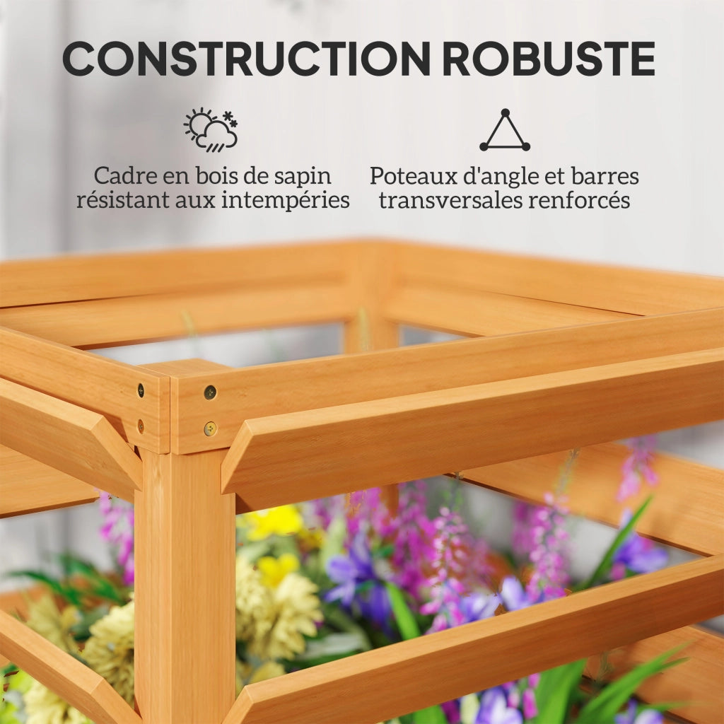 Letto da giardino in legno con contenitore ¨C Zephmum ¨C 65x65x73 cm marrone chiaro