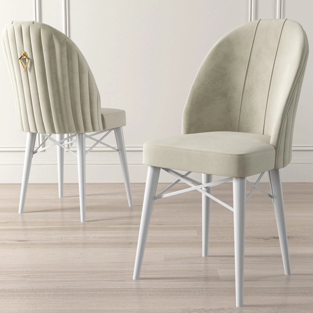 Perillis, Sedia 6 Sedie, Bianco Crema