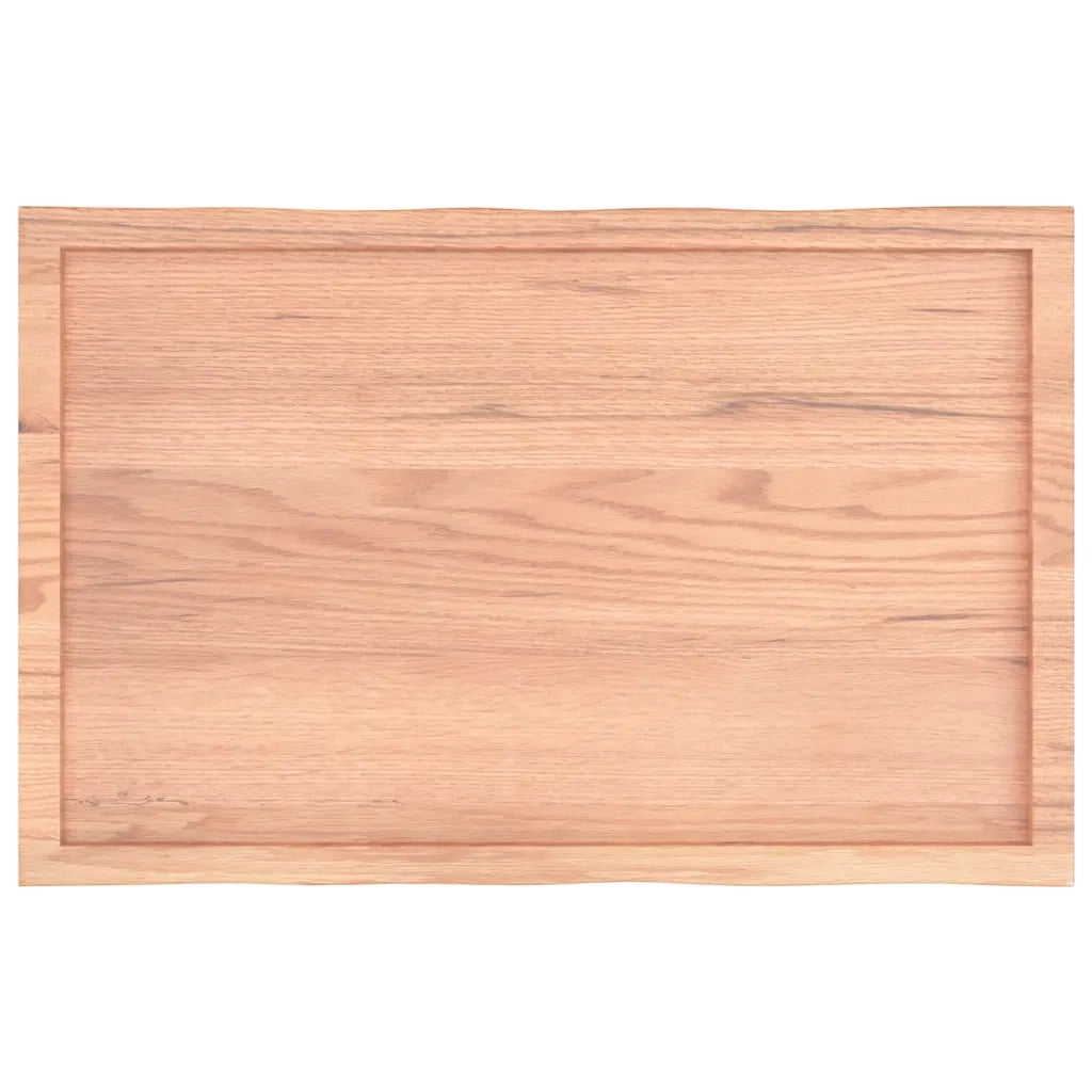 Piano Tavolo Marrone Chiaro 100x60x(2-6) cm Rovere Non Trattato 363955