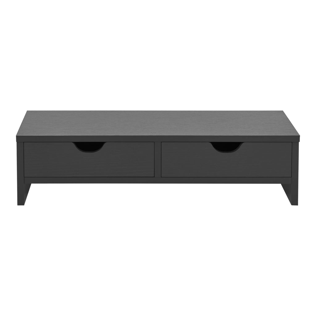 Supporto di Rialzo Monitor 'Mänttä' Base per Schermo con 2 Cassetti Portaoggetti - Grigio Scuro [en.casa]