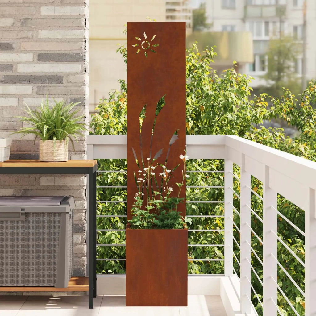 Schermo per privacy in giardino Traforo Ruggine 32 x 140 cm 876363